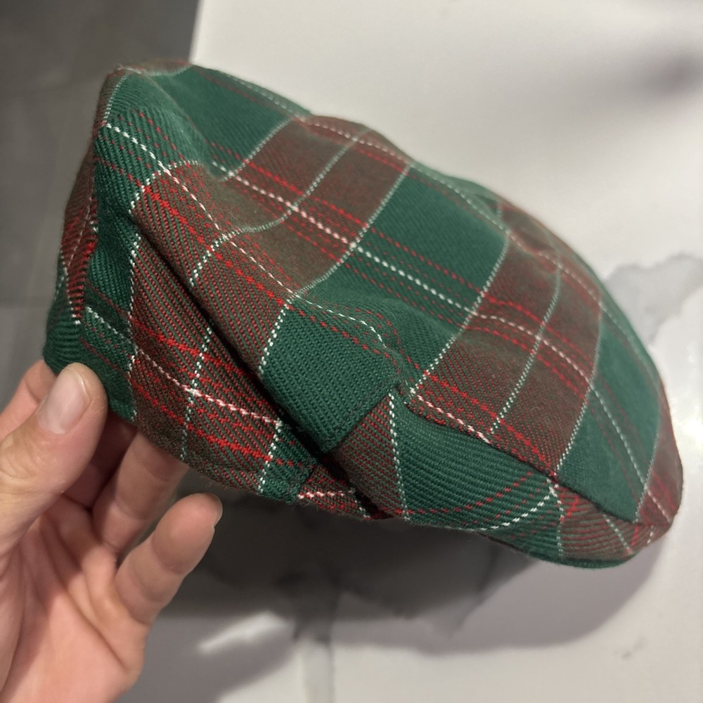 Vintage Tartán Flat Cap The Cambrian Woollen Mill Size L